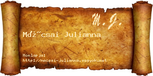 Mácsai Julianna névjegykártya