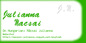 julianna macsai business card